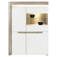KOMODA,  - srebrne barve, Basics, steklo/les (100/134,5/39cm) - Hom`in