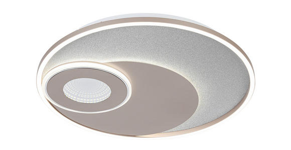 LED-DECKENLEUCHTE 50/5 cm  - Champagner/Silberfarben, Design, Kunststoff/Metall (50/5cm) - Novel