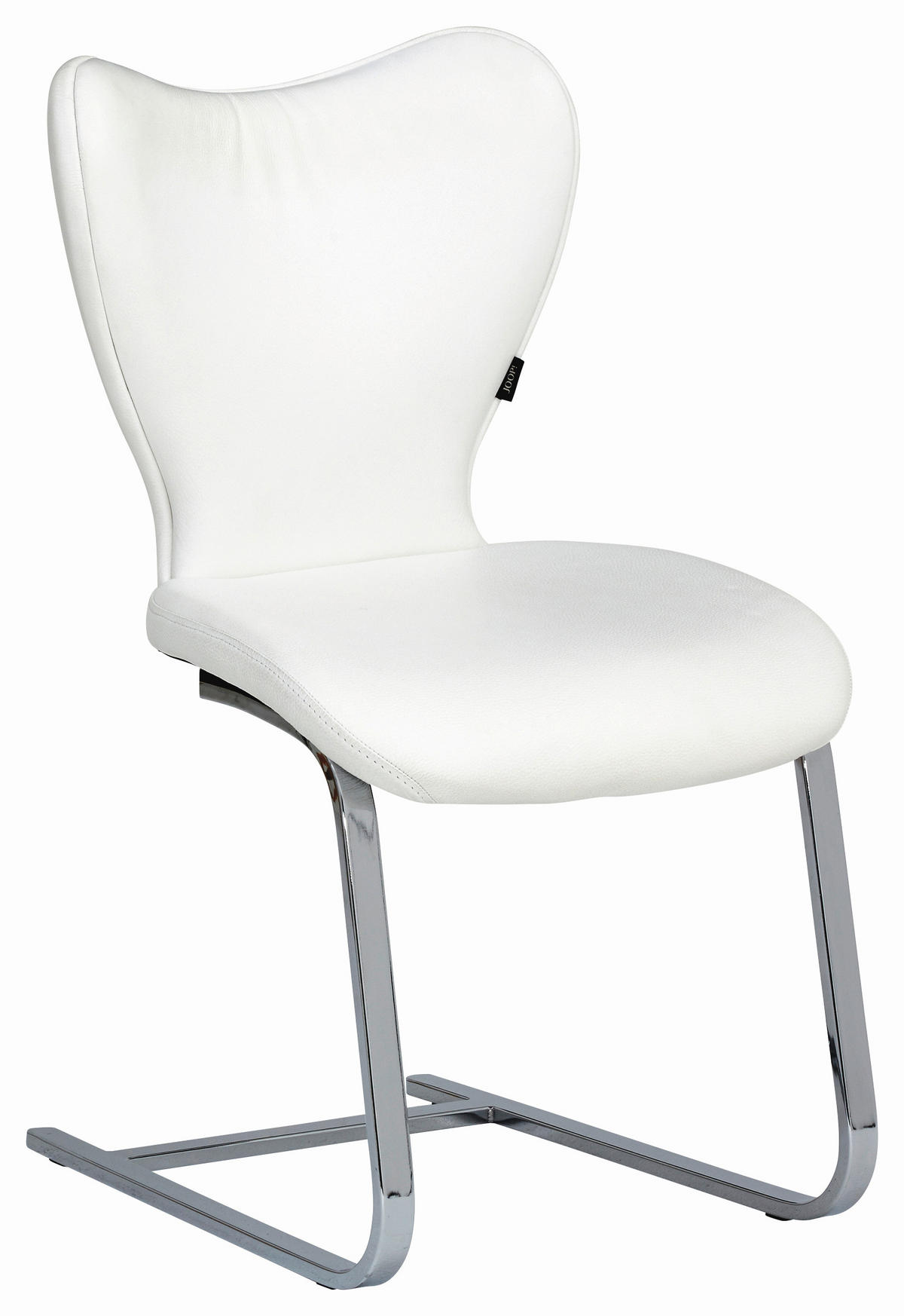 SCHWINGSTUHL  in Echtleder  - Chromfarben/Weiß, Design, Leder/Metall (48/91/64cm) - Joop!