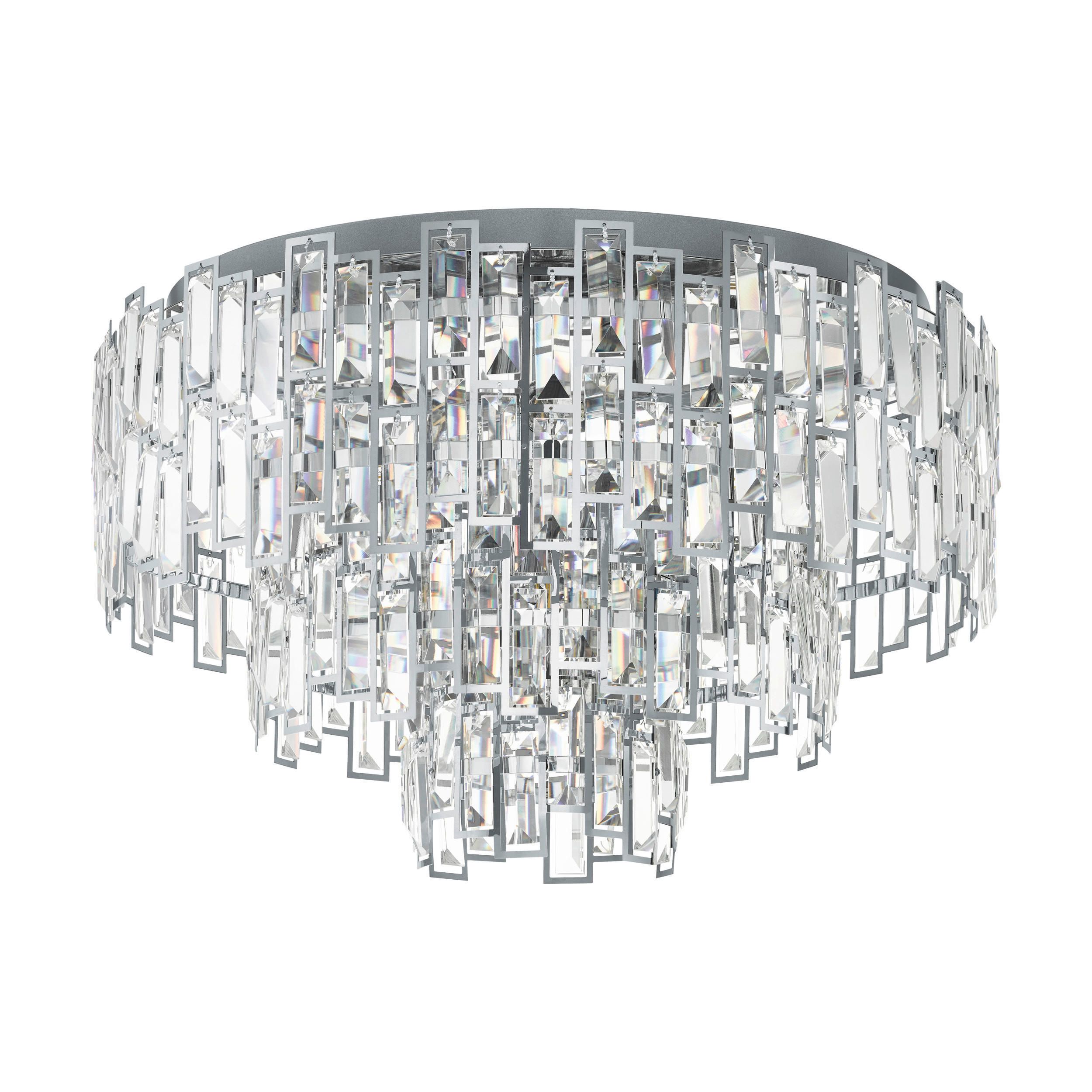 DECKENLEUCHTE  63/59 cm    - Chromfarben, KONVENTIONELL, Glas/Metall (63/59cm) - Eglo
