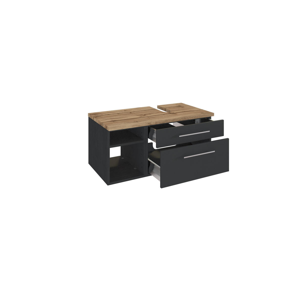 WASCHTISCHUNTERSCHRANK 90/41/47 cm  - Alufarben/Grau, KONVENTIONELL, Holzwerkstoff/Metall (90/41/47cm) - Xora