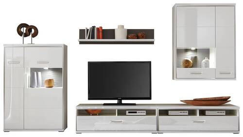 Livetastic OBÝVACIA STENA, sivá, strieborná, biela