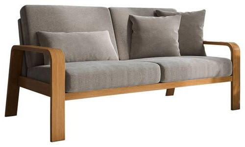 2,5-SITZER in Mikrofaser Cappuccino  - Eichefarben/Cappuccino, Konventionell, Holz/Textil (170/91/93cm) - Livetastic