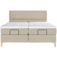 BOXSPRINGBETT 200/200 cm  in Beige  - Eichefarben/Beige, KONVENTIONELL, Holz/Textil (200/200cm) - Voleo