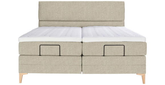 BOXSPRINGBETT 200/200 cm  in Beige  - Eichefarben/Beige, KONVENTIONELL, Holz/Textil (200/200cm) - Voleo