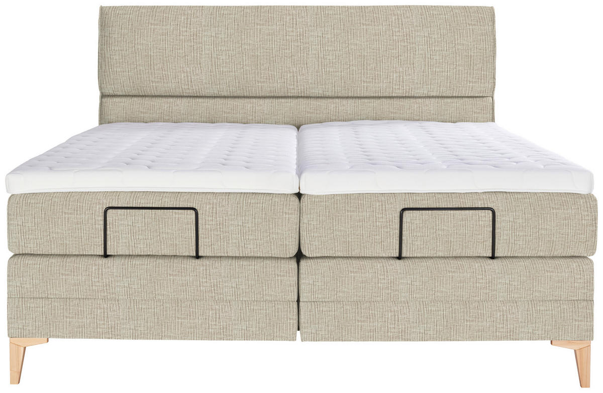 BOXSPRINGBETT 180/200 cm  in Beige  - Eichefarben/Beige, Konventionell, Holz/Textil (180/200cm) - Voleo