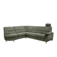 ECKSOFA in Chenille Dunkelgrün  - Chromfarben/Dunkelgrün, Modern, Textil/Metall (236/275cm) - Livetastic