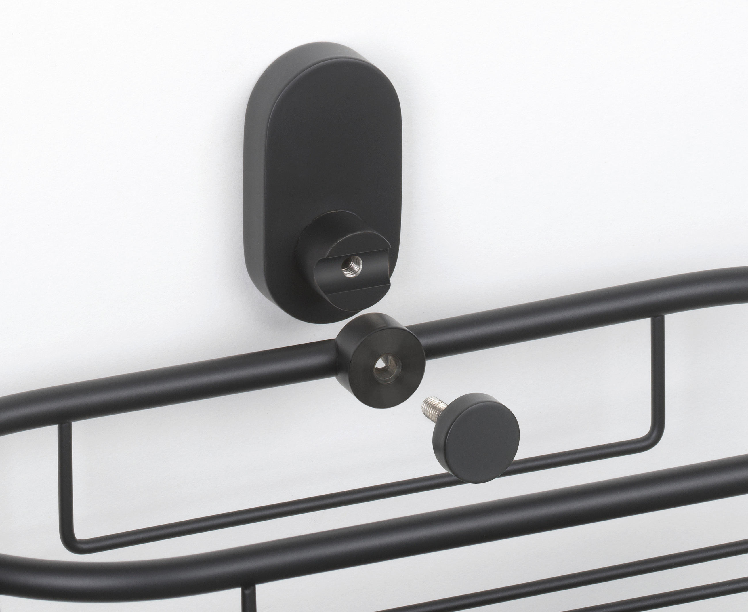 DUSCHKORB  - Schwarz, KONVENTIONELL, Metall (26/10,5/9,5cm) - Kela