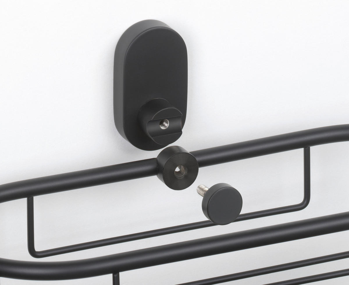DUSCHKORB  - Schwarz, KONVENTIONELL, Metall (26/10,5/9,5cm) - Kela