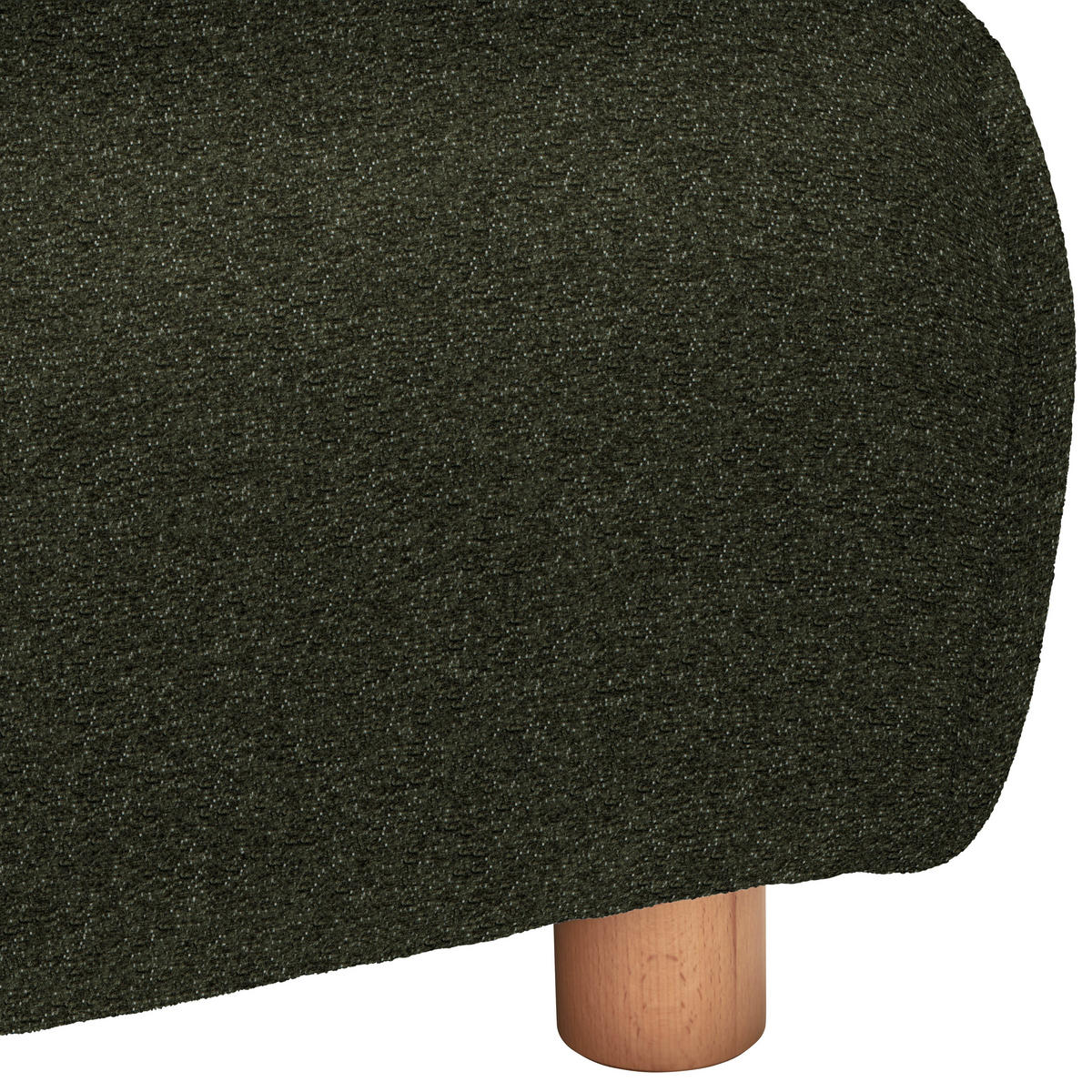 ECKSOFA in Velours Dunkelgrün  - Dunkelgrün/Buchefarben, Design, Holz/Textil (329/150cm) - Lomoco