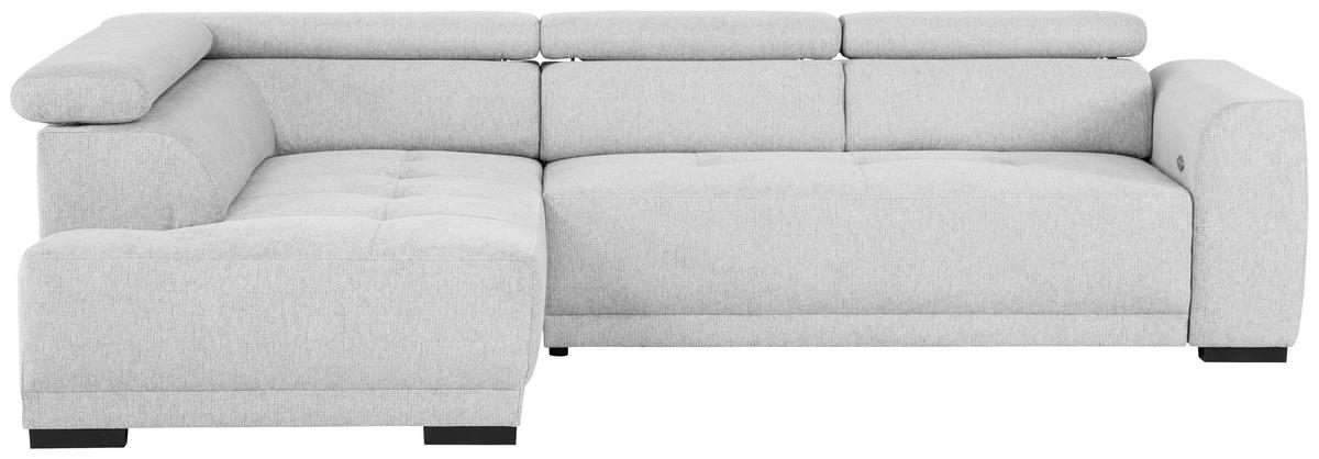 ECKSOFA Ottomane links, Eckteil  Silberfarben Struktur  - Silberfarben/Schwarz, Design, Kunststoff/Textil (205/284cm) - Xora