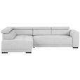 ECKSOFA  in Struktur Silberfarben  205/284 cm  - Silberfarben/Schwarz, Design, Kunststoff/Textil (205/284cm) - Xora