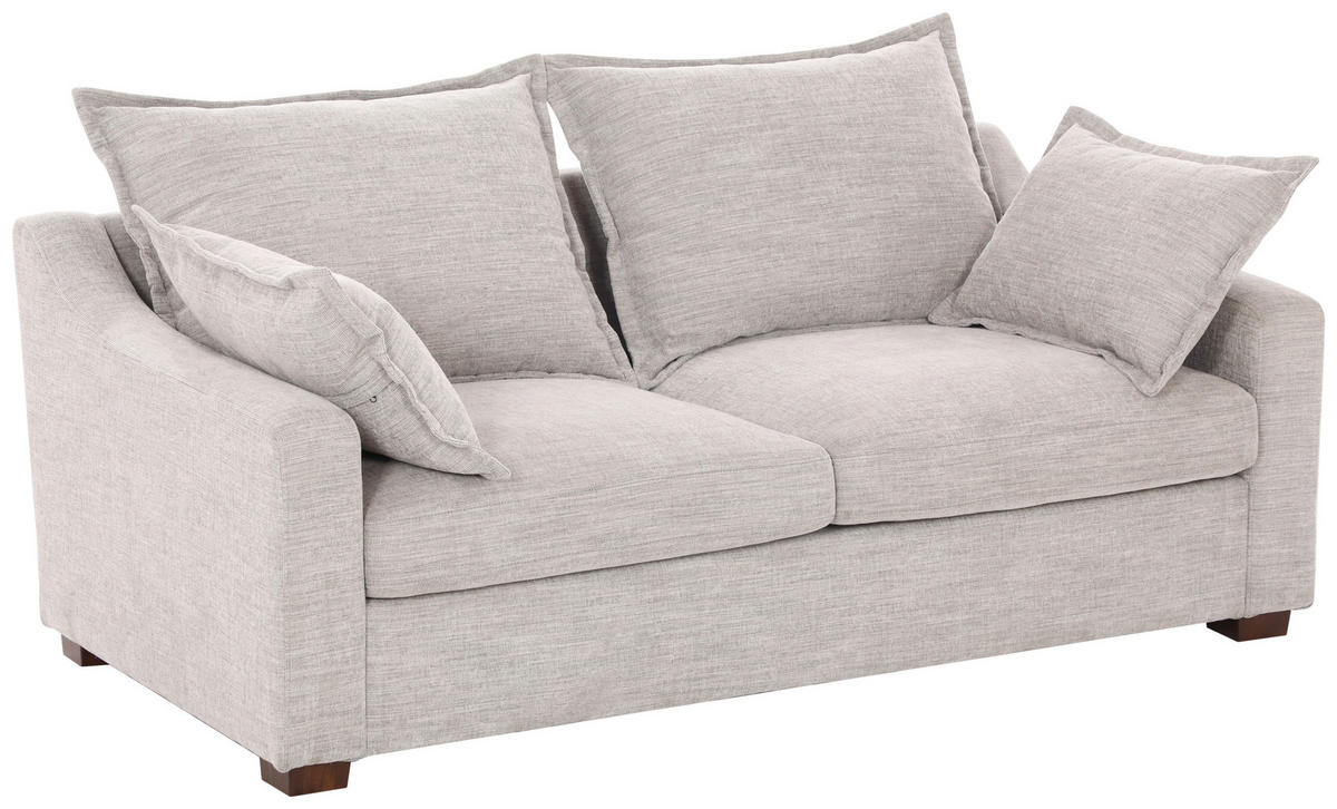 DVOJMIESTNA POHOVKA, textil, sivobéžová - hnedá/sivobéžová, Modern, drevo/textil (180/93/97cm) - MID.YOU
