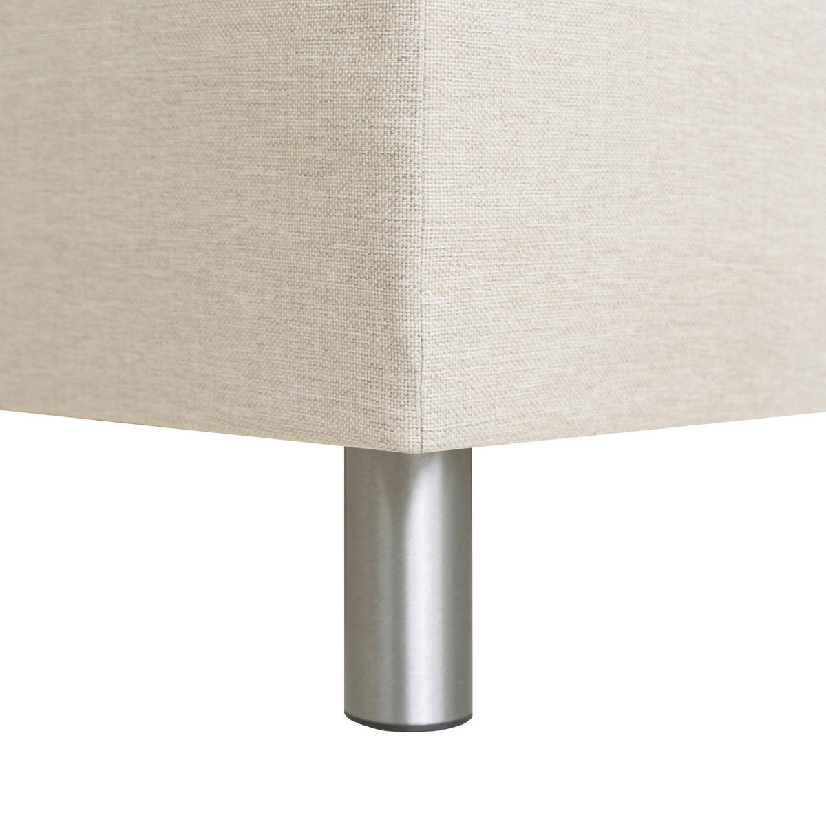BOXSPRINGBETT 140/200 cm  in Beige  - Beige/Alufarben, Konventionell, Textil/Metall (140/200cm) - Welnova