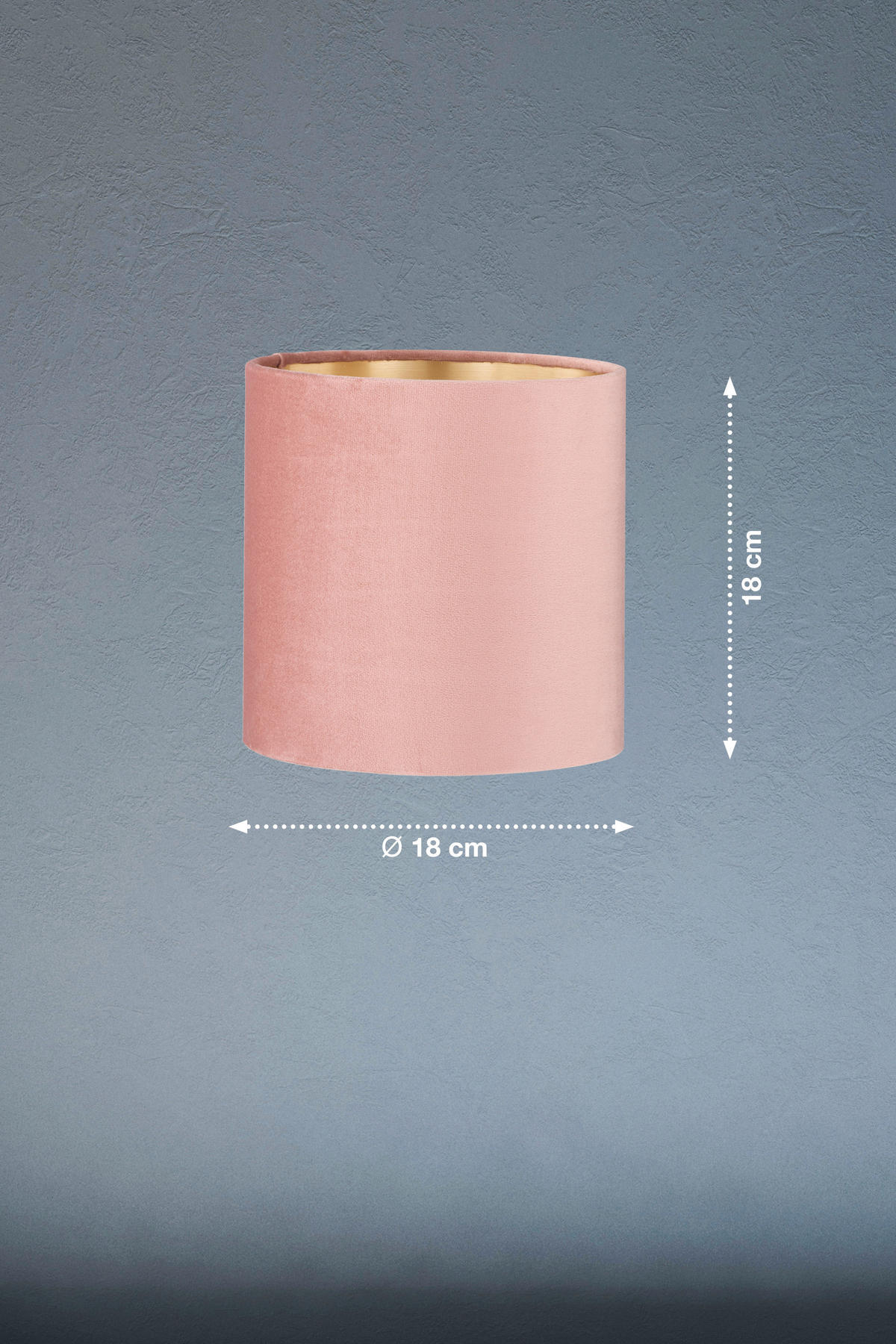 LEUCHTENSCHIRM - Goldfarben/Rosa, Basics, Textil (18/18cm) - Fischer & Honsel