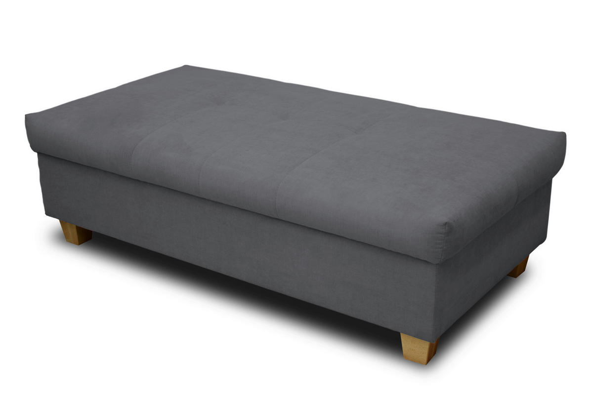 HOCKER in Textil Dunkelgrau  - Dunkelgrau, KONVENTIONELL, Holz/Textil (140/42/80cm) - MID.YOU
