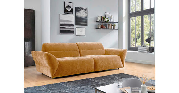 BIGSOFA Chenille Gelb, Senfgelb - Gelb/Senfgelb, KONVENTIONELL, Kunststoff/Textil (300/91/116cm) - Cantus