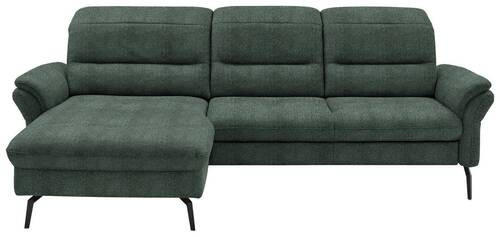 ECKSOFA in Flachgewebe Dunkelgrün  - Dunkelgrün/Schwarz, Konventionell, Textil/Metall (181/260cm) - Beldomo Speed