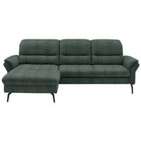 ECKSOFA in Flachgewebe Dunkelgrün  - Dunkelgrün/Schwarz, Konventionell, Textil/Metall (181/260cm) - Beldomo Speed