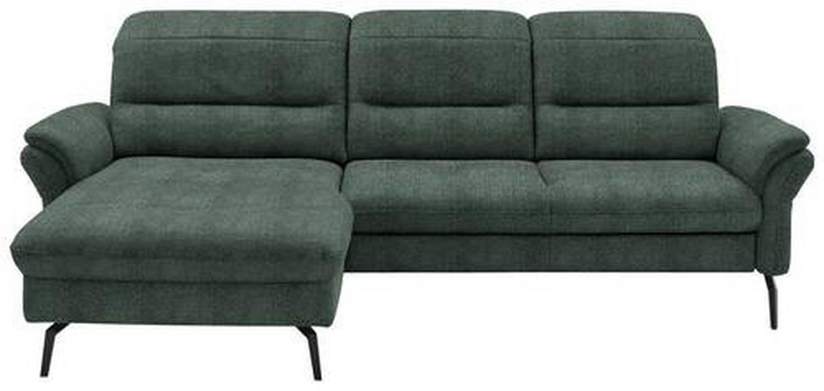 ECKSOFA in Flachgewebe Dunkelgrün  - Dunkelgrün/Schwarz, Konventionell, Textil/Metall (181/260cm) - Beldomo Speed