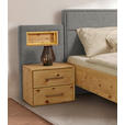 BETT 180/200 cm  in Zirbelkieferfarben, Greige  - Greige/Zirbelkieferfarben, Natur, Holz/Textil (180/200cm) - Valnatura