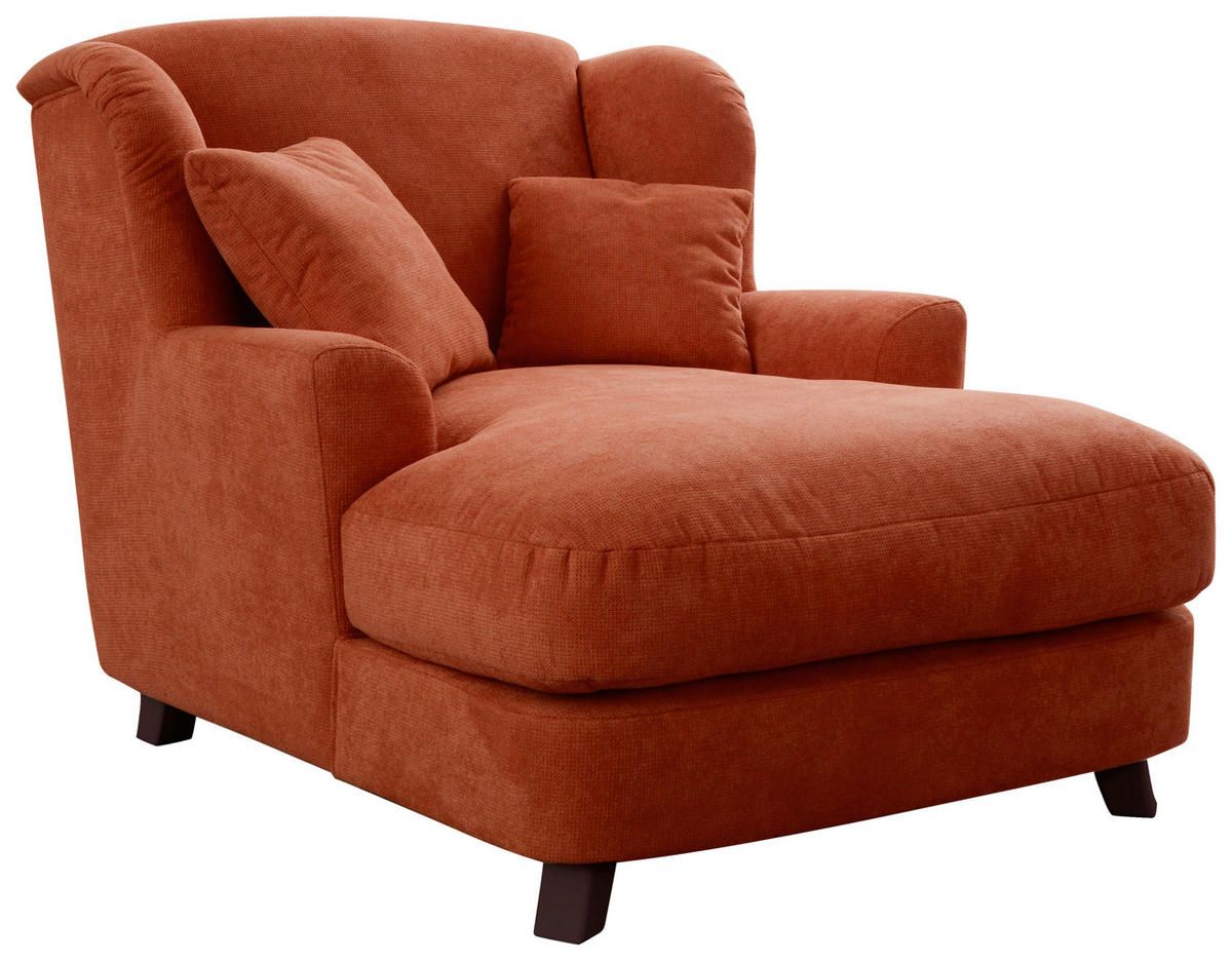 XXL-SESSEL - Dunkelbraun/Terracotta, MODERN, Holzwerkstoff/Textil (109/104/145cm) - Sit & More