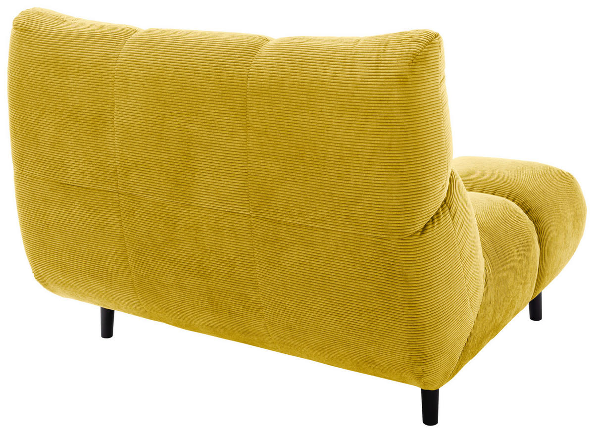 SESSEL in Feincord Goldfarben  - Goldfarben/Schwarz, Design, Holz/Textil (112/85/108cm) - Pure Home Lifestyle