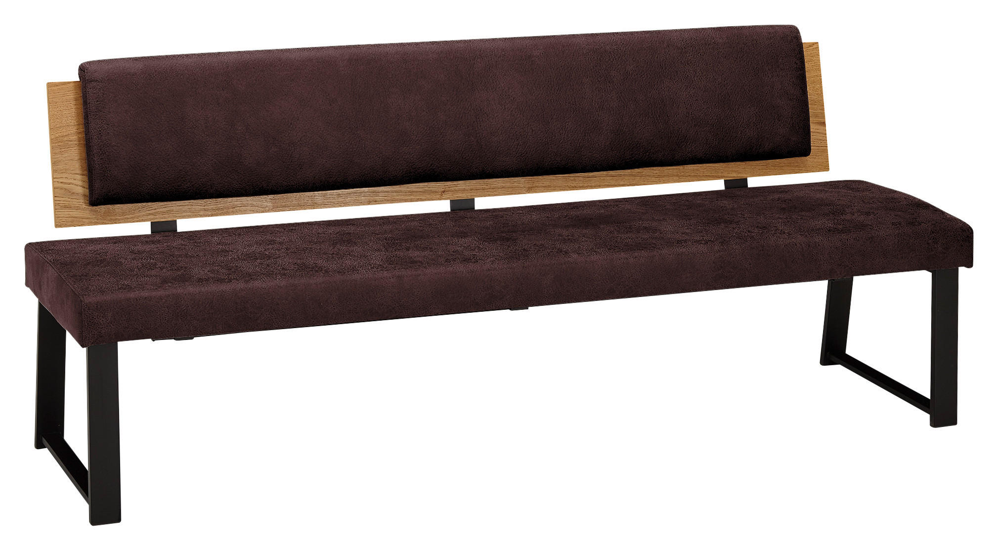 SITZBANK Holz, Textil Braun  - Schwarz/Braun, Design, Holz/Textil (160/85/60cm) - Venda