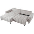 ECKSOFA Ecru Chenille  - Ecru/Schwarz, KONVENTIONELL, Holz/Textil (180/266cm) - Carryhome