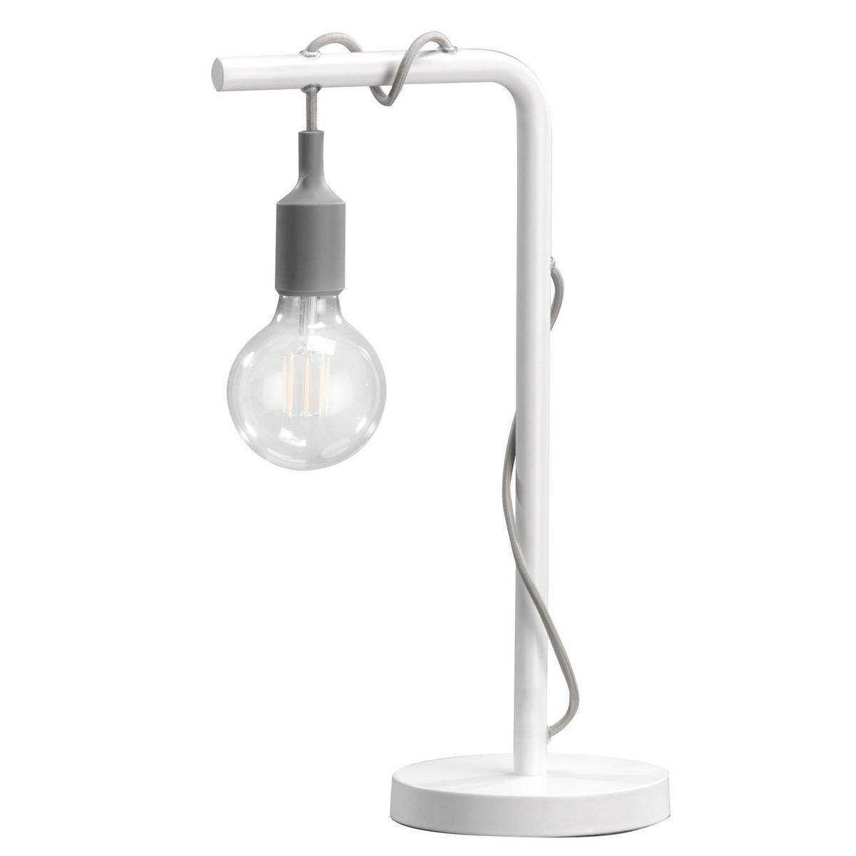 TISCHLEUCHTE 30/15/48 cm   - Perlmutt/Schwarz, Basics, Kunststoff/Metall (30/15/48cm)