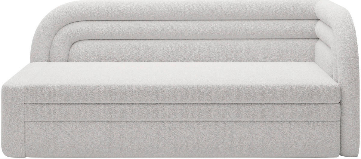 RÉCAMIERE Samt Weiss  - Weiss/Schwarz, Design, Kunststoff/Textil (223/80/86cm) - P & B