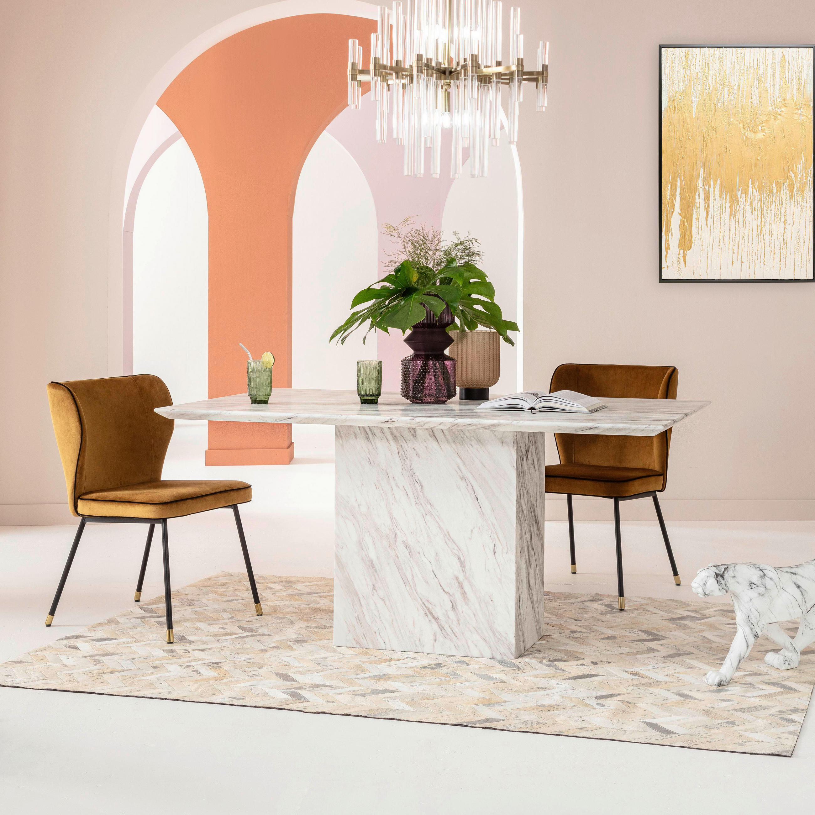 ESSTISCH rechteckig Beige  - Beige, Design, Stein (160/90/76cm) - Kare-Design