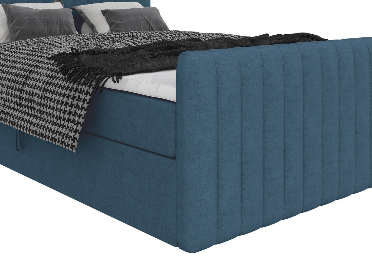 BOXBETT 140/200 cm  Blau  - Blau/Schwarz, Basics, Kunststoff/Textil (140/200cm) - Carryhome