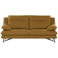 3-SITZER-SOFA in Leder Senfgelb  - Senfgelb, Design, Leder/Metall (215/90/109cm)
