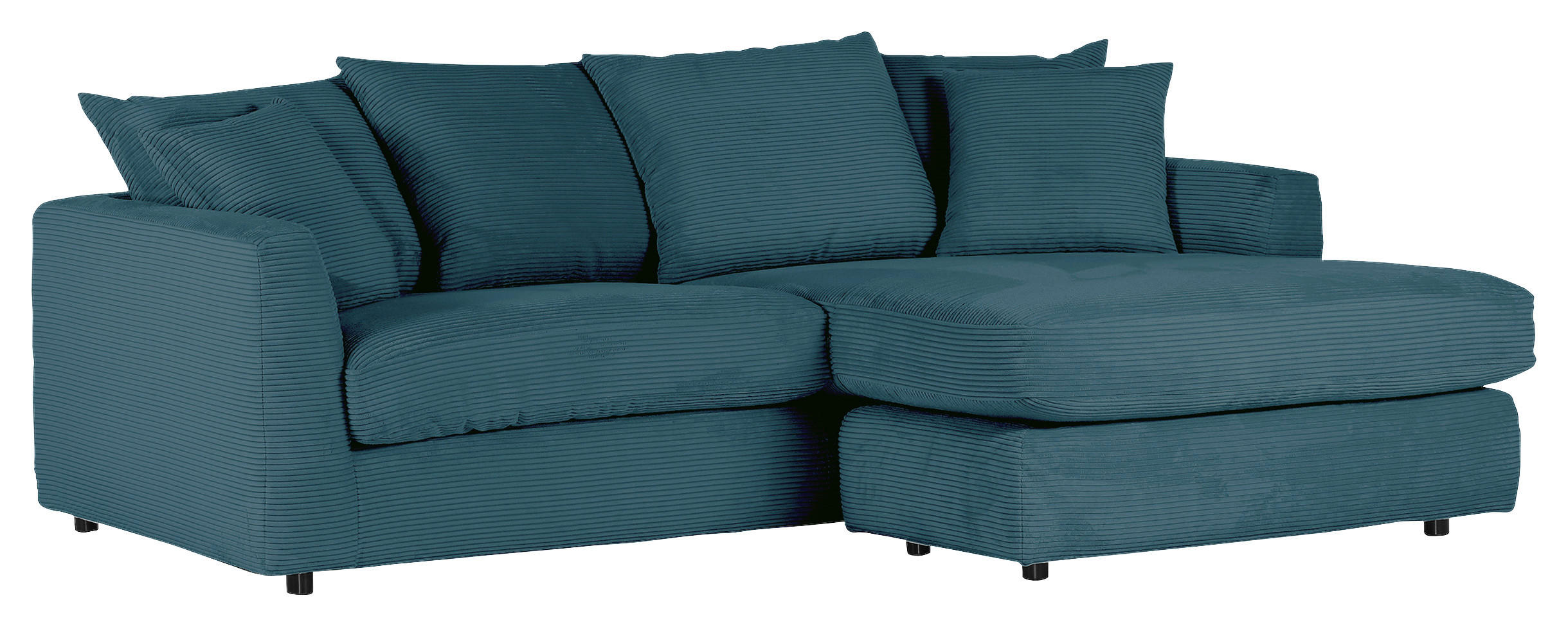ECKSOFA Petrol Cord  - Petrol/Schwarz, Design, Kunststoff/Textil (235/175cm) - Carryhome