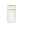 DREHTÜRENSCHRANK  in Weiß  - Chromfarben/Weiß, Design, Holzwerkstoff (102/215/59cm) - Carryhome