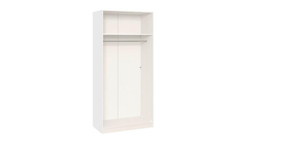 DREHTÜRENSCHRANK in Weiß - Chromfarben/Weiß, Design, Holzwerkstoff (102/215/59cm) - Carryhome