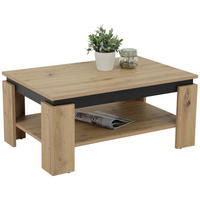 COUCHTISCH 90/60,5/41,5 cm rechteckig Eiche Artisan, Schwarz  - Schwarz/Eiche Artisan, KONVENTIONELL, Holzwerkstoff (90/60,5/41,5cm) - Boxxx