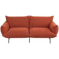 SOFA Mikrofaser Terracotta  - Terracotta/Schwarz, Trend, Textil/Metall (185/77/83cm) - P & B