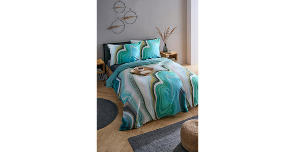 BETTWÄSCHE CUBY Satin 140/200 cm  - Petrol, KONVENTIONELL, Textil (140/200cm) - Novel