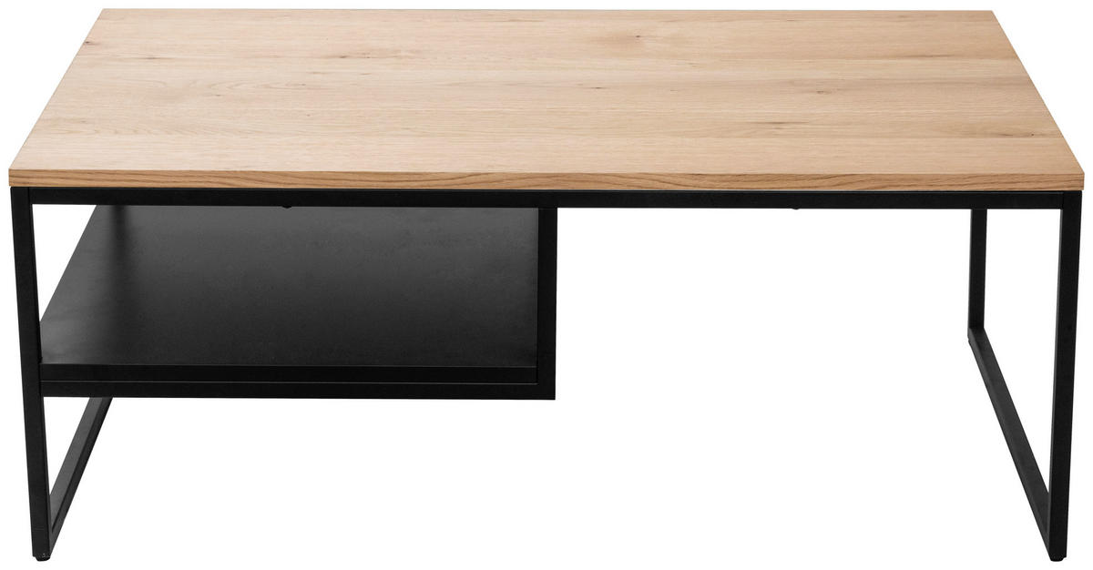 COUCHTISCH in Holz, Metall, Holzwerkstoff 110/70/45 cm  - Eichefarben/Schwarz, Design, Holz/Holzwerkstoff (110/70/45cm) - MID.YOU
