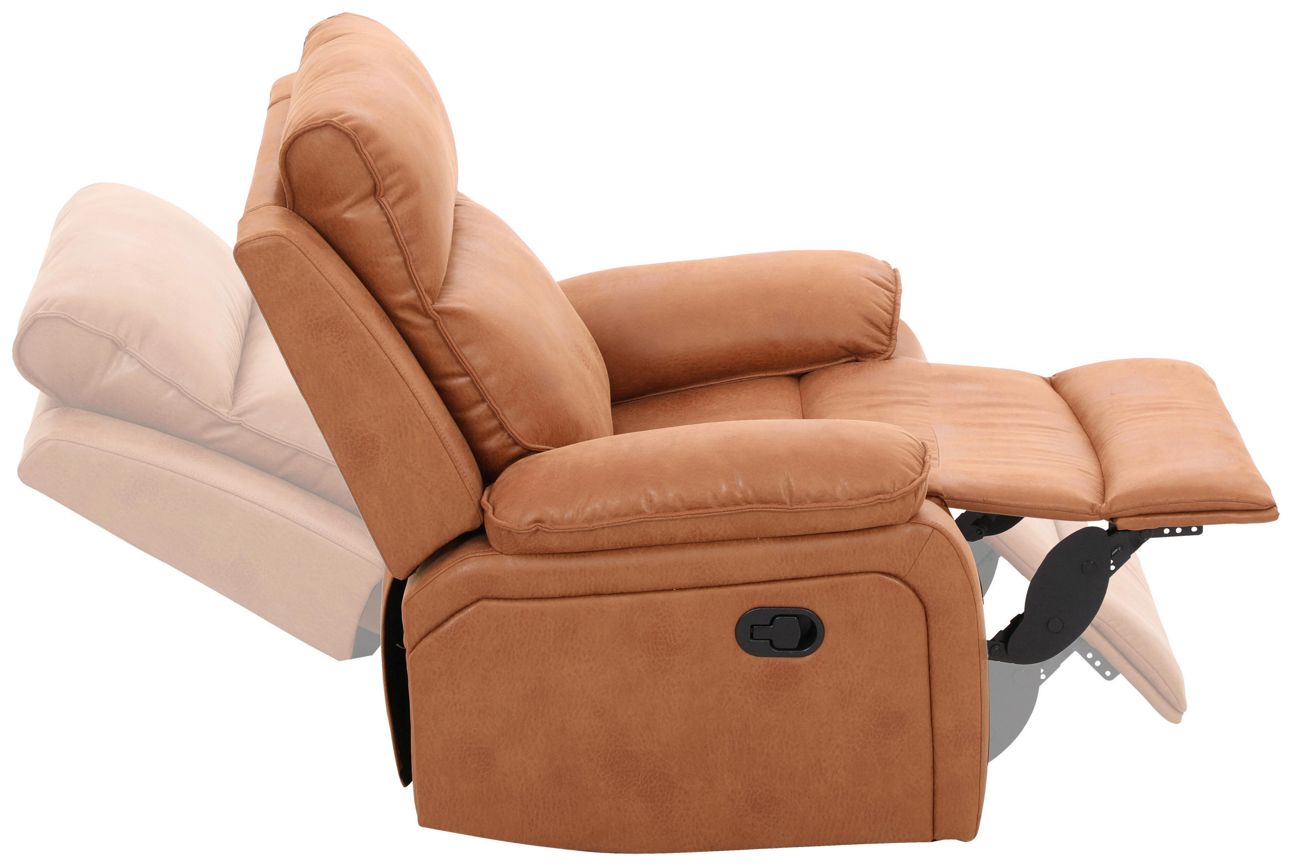 RELAXSESSEL Mikrofaser    - Schwarz/Cappuccino, Design, Holz/Kunststoff (100/101/97cm) - Livetastic