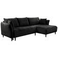 ECKSOFA  in Chenille Schwarz  - Schwarz, KONVENTIONELL, Holz/Textil (290/160cm) - Carryhome