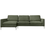 ECKSOFA Grün Chenille Rückenkissen, Rücken echt  - Silberfarben/Grün, KONVENTIONELL, Textil/Metall (143/284cm) - Carryhome