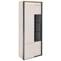 VITRINE  in Schwarz, Beige  - Beige/Schwarz, Design, Glas/Holzwerkstoff (76/195/41cm) - Hom`in