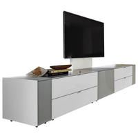 TV-ELEMENT - Alufarben/Schwarz, Design, Glas/Holzwerkstoff (303/49,8/57cm) - Musterring