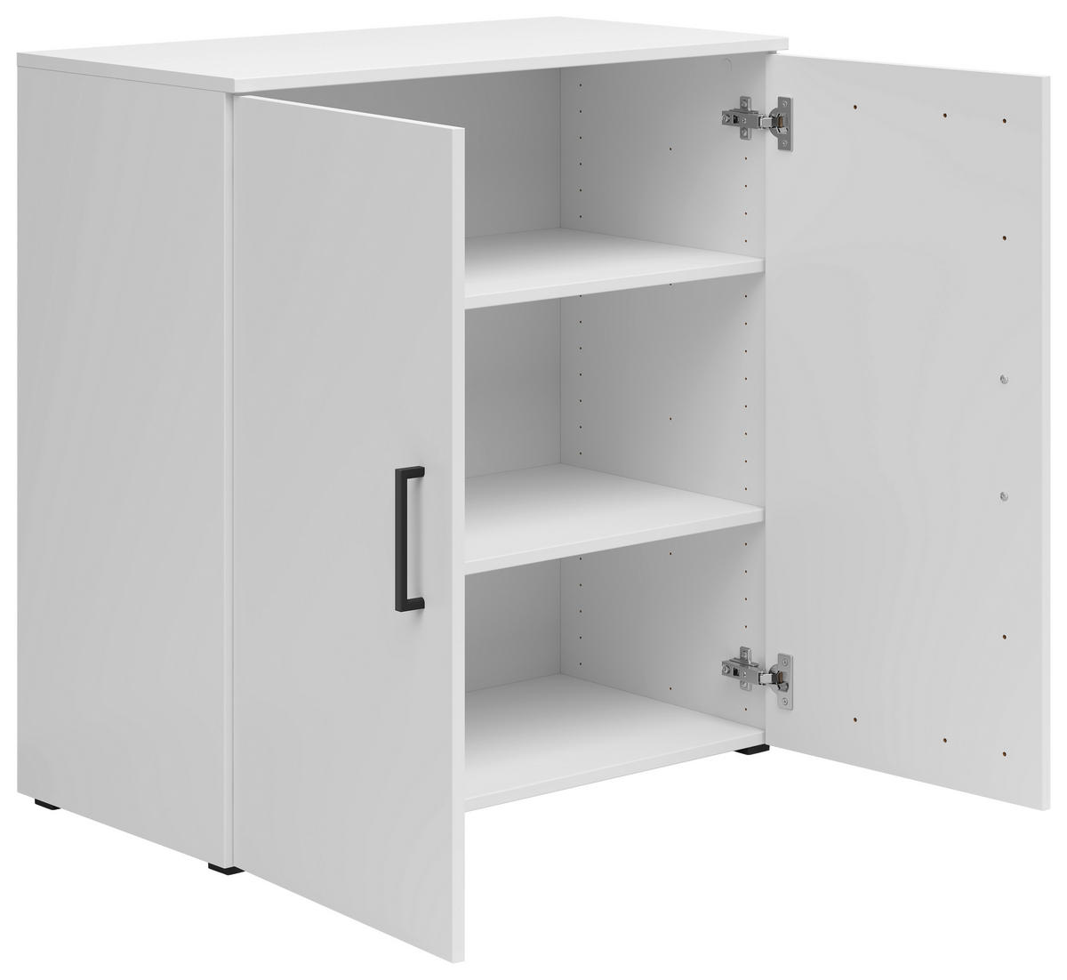 KOMMODE 80/83/40 cm  in Weiss  - Weiss/Anthrazit, Modern, Holzwerkstoff/Kunststoff (80/83/40cm) - Carryhome