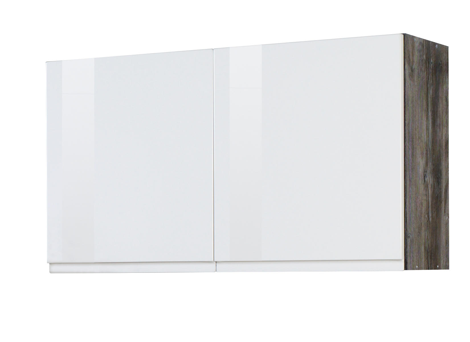 KÜCHENOBERSCHRANK 100/57/34 cm in Grau, Weiß Hochglanz - Weiß Hochglanz/Grau, Basics, Holzwerkstoff (100/57/34cm) - Held