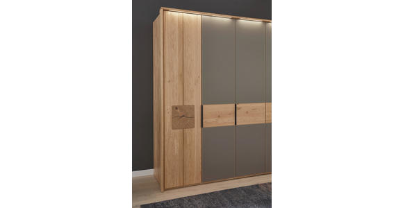 SCHLAFZIMMER Grau, Eichefarben  - Eichefarben/Grau, Design, Glas/Holz (180/200cm) - Valnatura