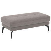 HOCKER in Textil Greige  - Greige/Schwarz, Design, Textil/Metall (132/45/68cm) - Beldomo Style